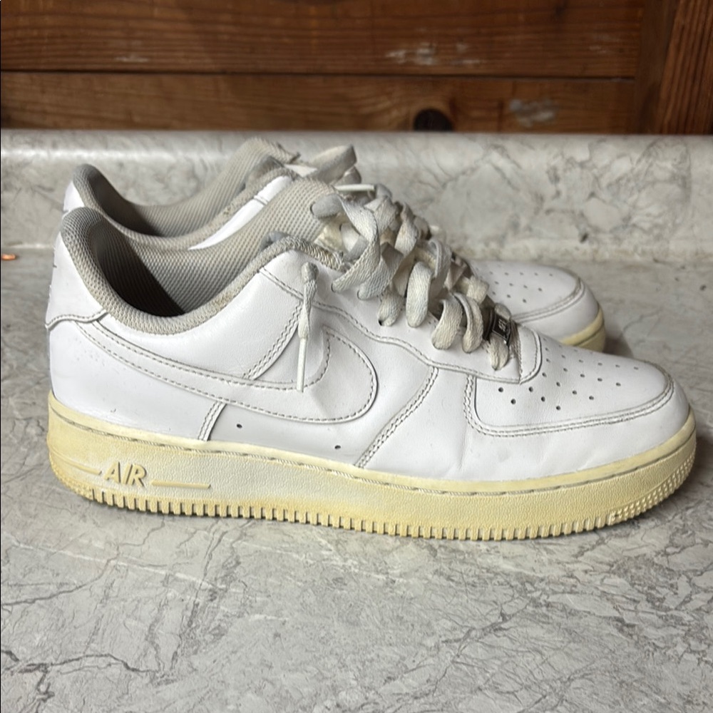 Nike Air Force 1 White and Cream Sneakers